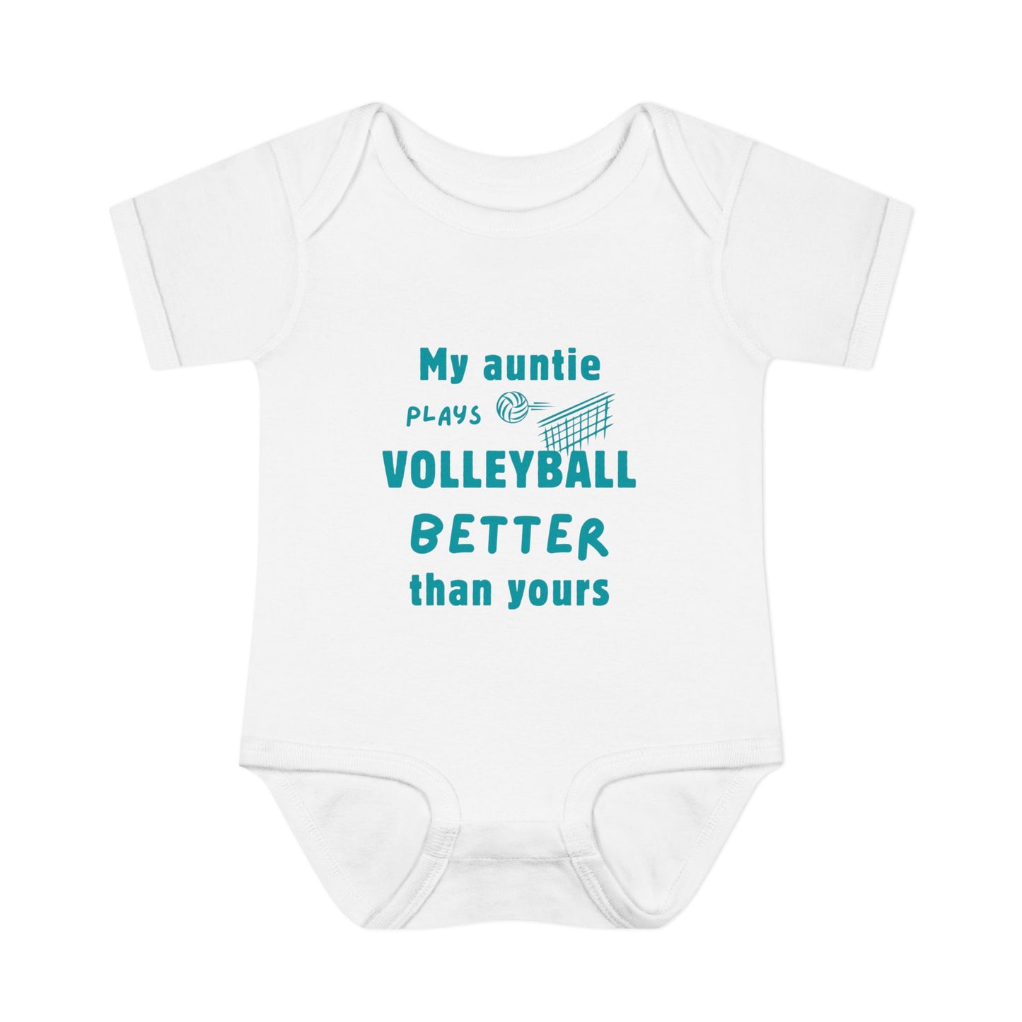 My Auntie Plays Volleyball Better Than Yours – Baby Bodysuit (White)
