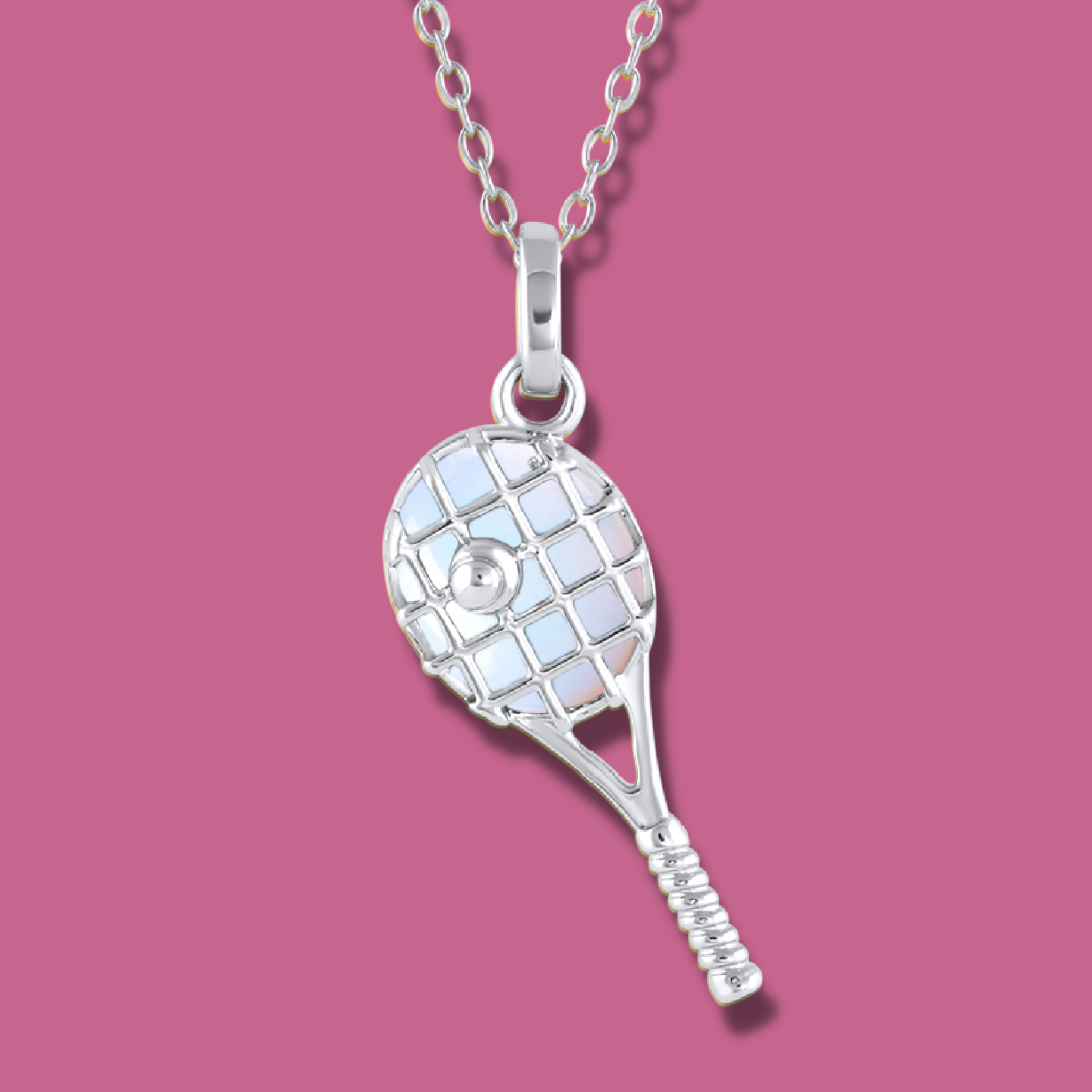 Silver Tennis Ball Necklace – minimalist tennis necklace gift for players, fans, teams, and coaches