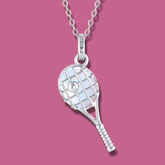 Silver Tennis Ball Necklace – minimalist tennis necklace gift for players, fans, teams, and coaches