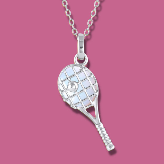 Tennis Racket Pendant Necklace