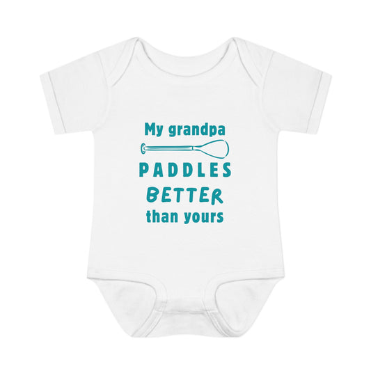 My Grandpa Paddles Better Than Yours – Baby Bodysuit (White)