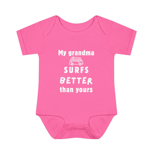 My Grandma Surfs Better Than Yours – Baby Bodysuit (Pink or Blue)