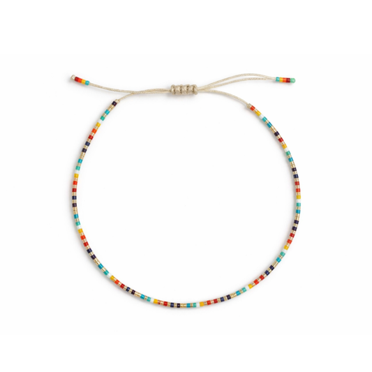 Coral Reef Adjustable Beaded Anklet