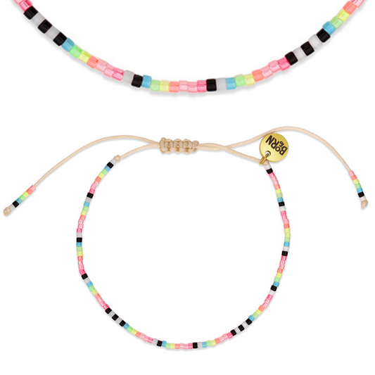 Neon Adjustable Beaded Bracelet