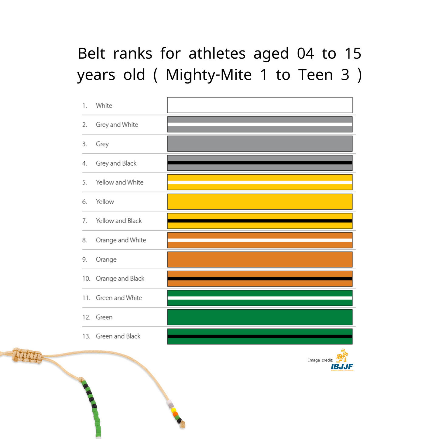 Jiu-Jitsu Kids Belt Rank Bracelet