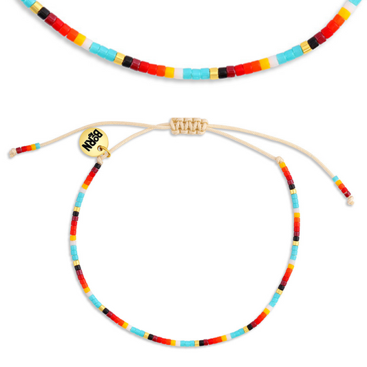 Sunset Adjustable Beaded Bracelet