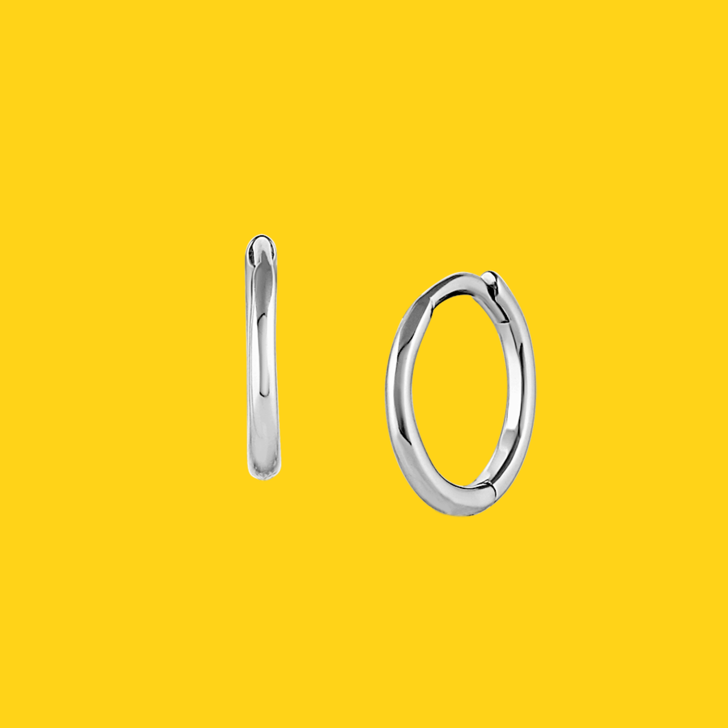 Silver Classic Hoops - 14mm