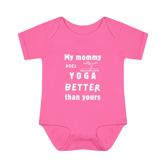 My Mommy Does Yoga Better Than Yours – Baby Bodysuit (Pink or Blue)