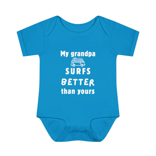 My Grandpa Surfs Better Than Yours – Baby Bodysuit (Pink or Blue)