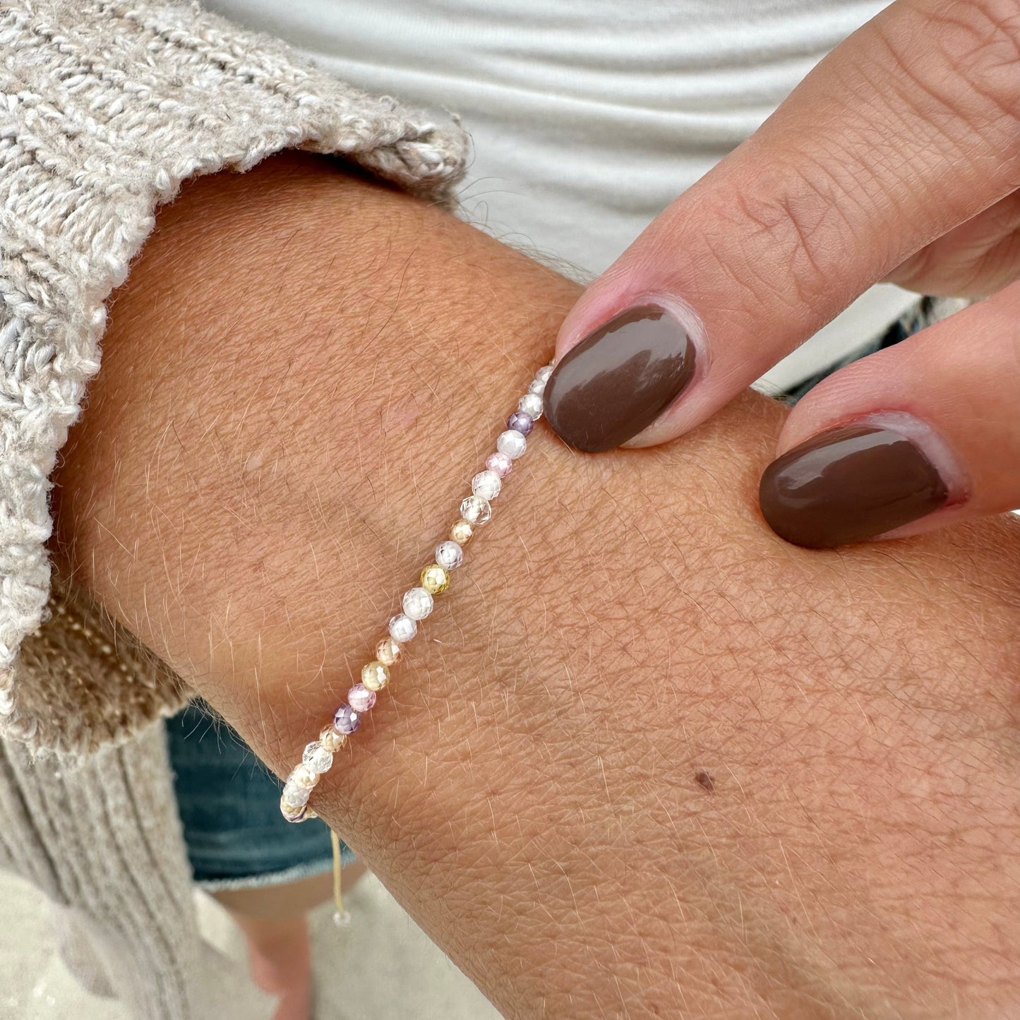 Blush Crystal Beads Bracelet