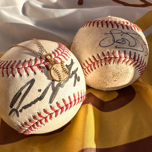 Gold Baseball Necklace – game-day baseball necklace gift for athletes, families, and fans