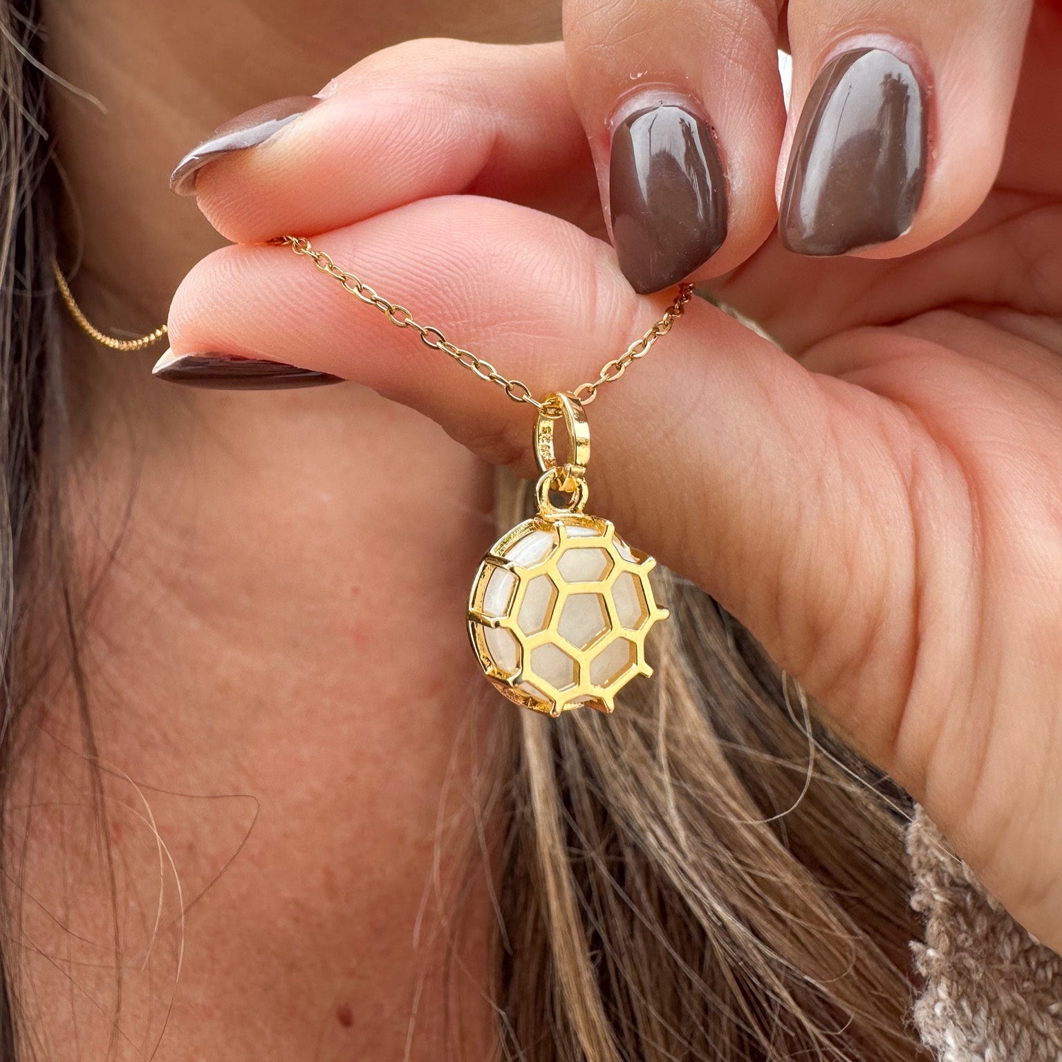 Gold Soccer Pendant – elegant soccer necklace gift for athletes, players, fans, and supporters