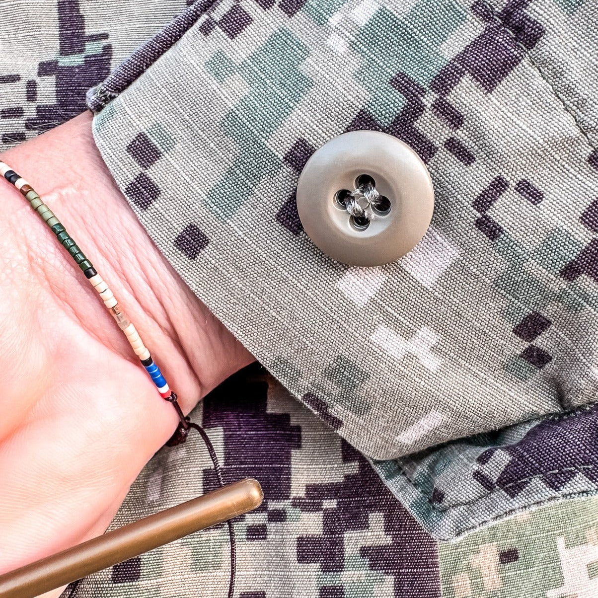 Military Adjustable Beaded Bracelet