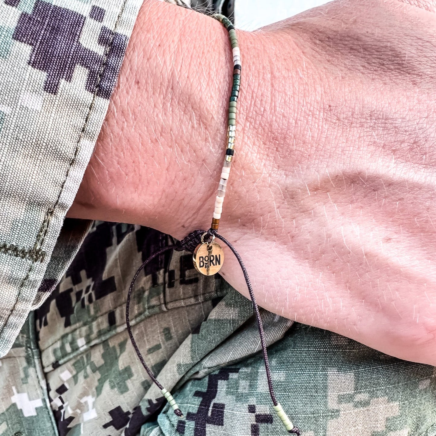 Military Adjustable Beaded Bracelet