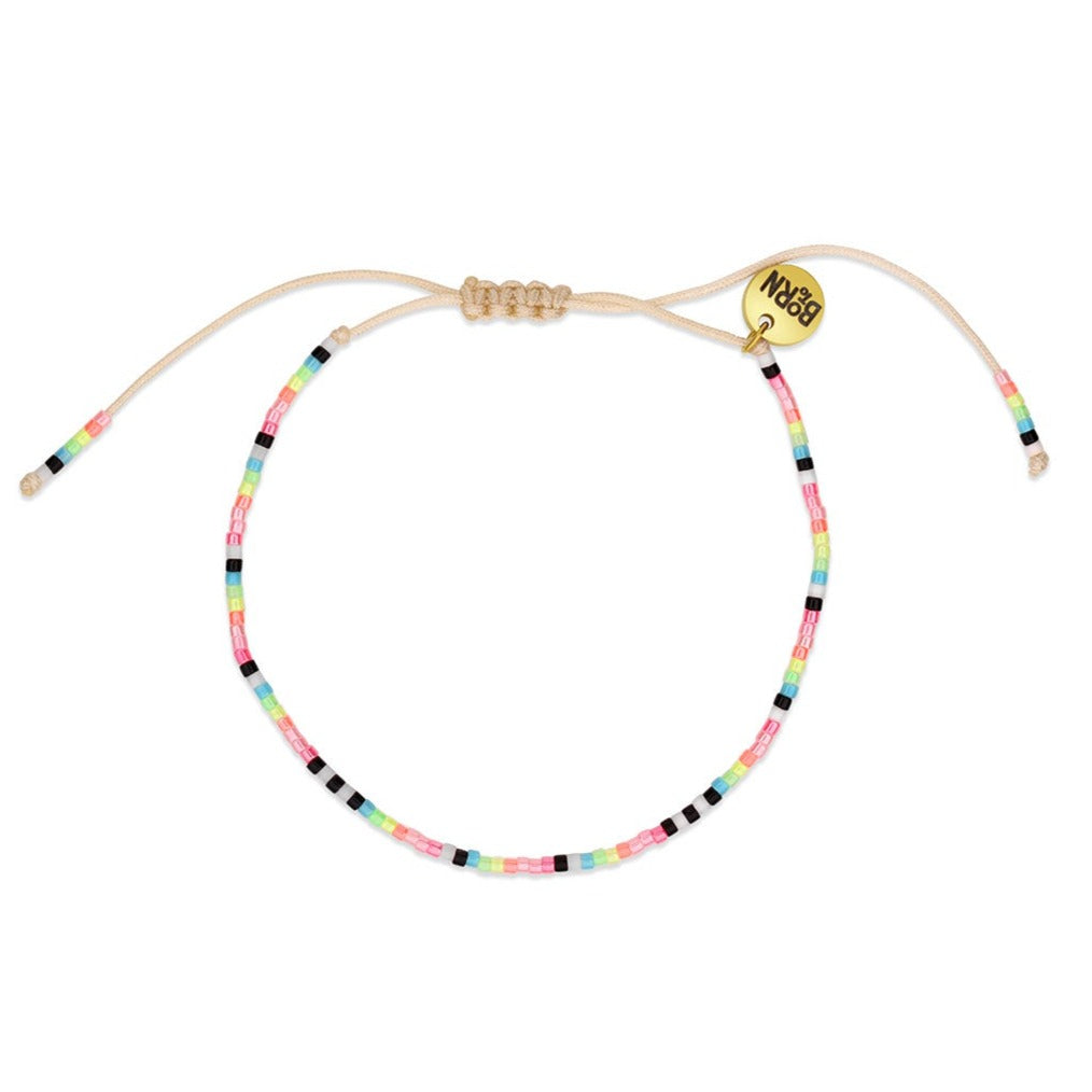 Neon Adjustable Beaded Bracelet