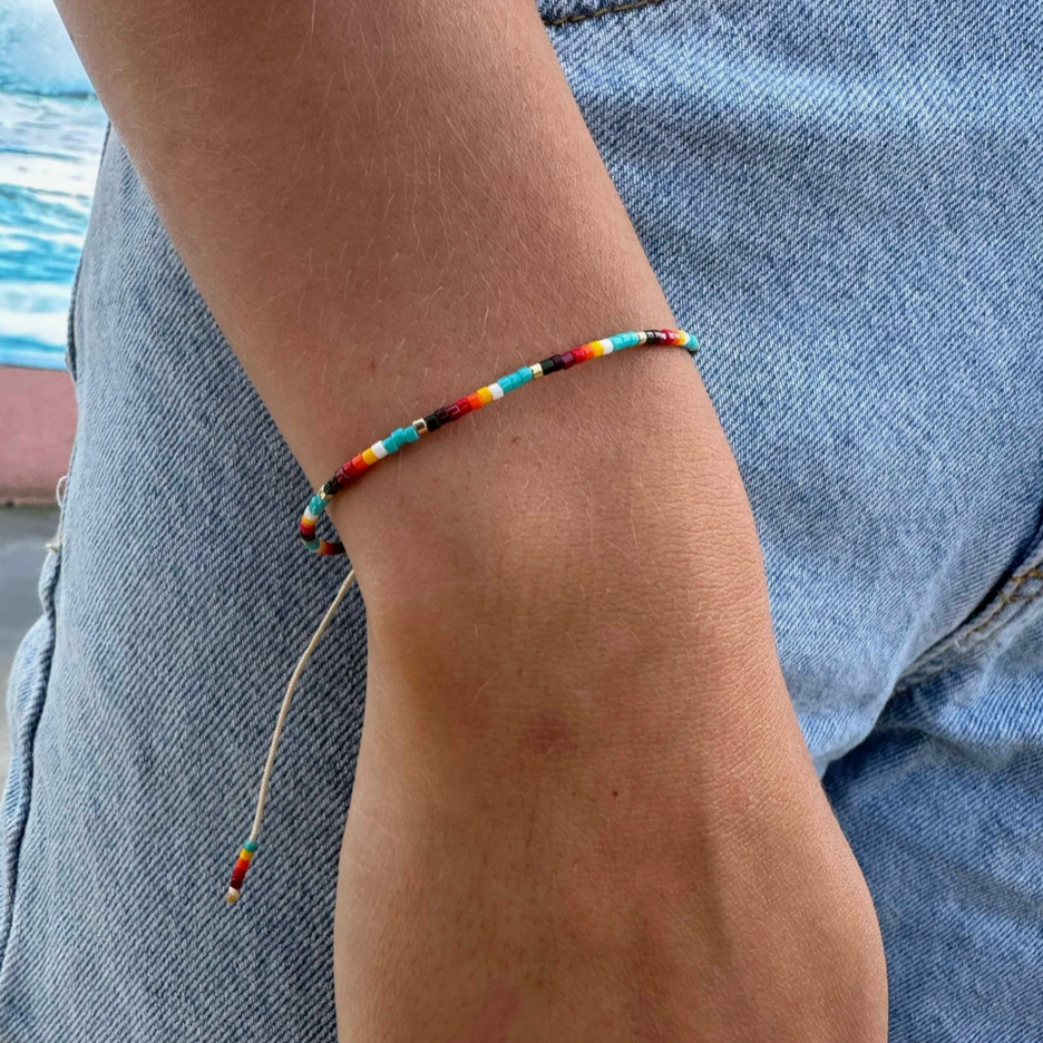 Sunset Adjustable Beaded Bracelet