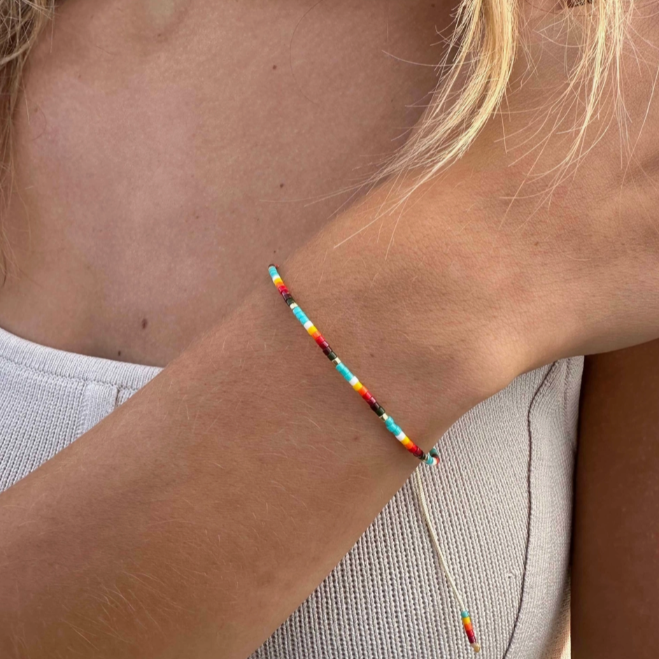 Sunset Adjustable Beaded Bracelet