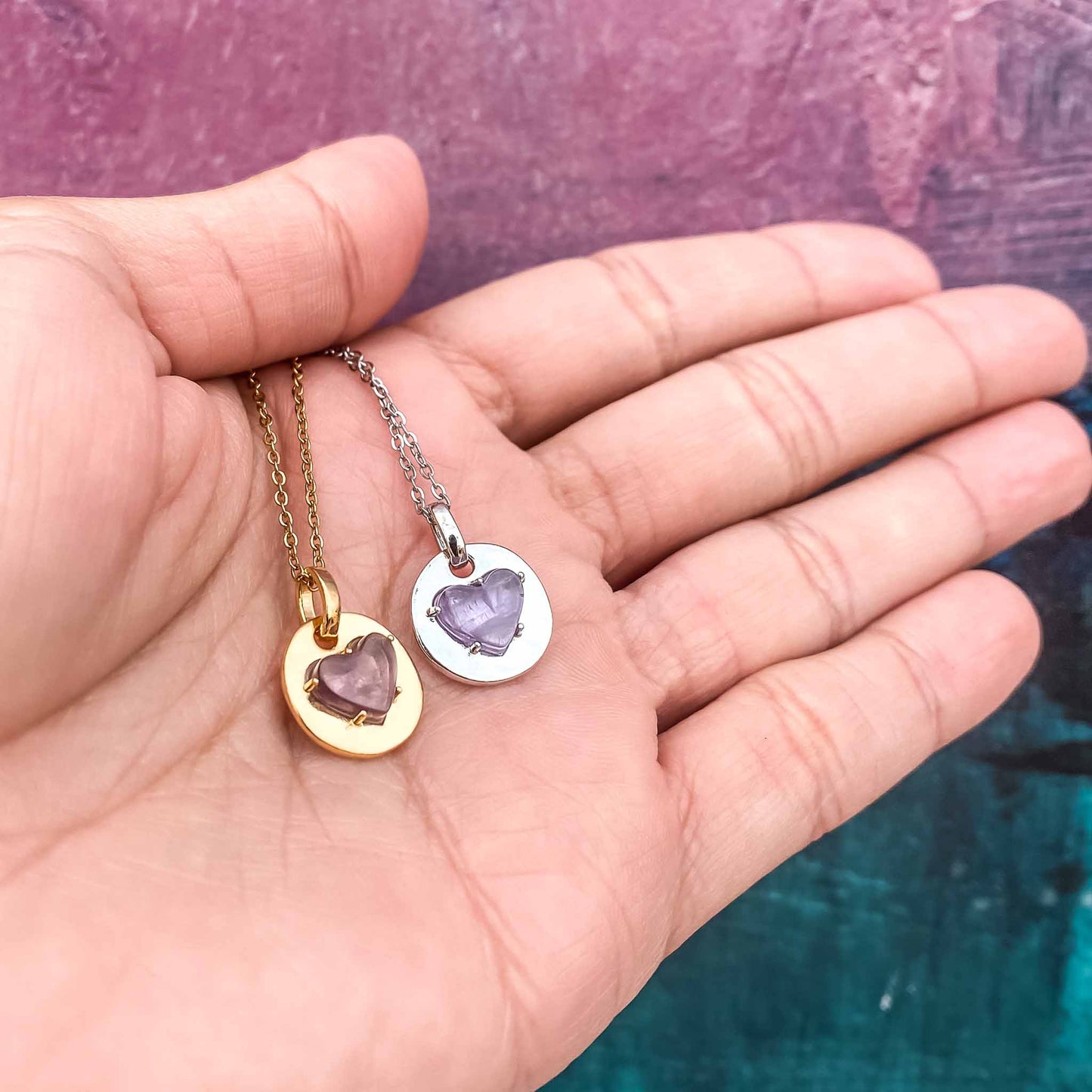 Amethyst is February's birthstone and the gem for the 6th wedding anniversary. This unique charm necklace is the perfect gift for yourself, Mother's Day, Valentine's Day, graduation, Christmas and birthdays. A personalized gift idea for every mom, grandma, bride, bridesmaid, daughter, wife, mother-in-law & loved one.