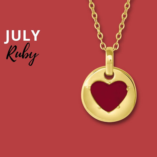 Ruby is July's birthstone and the gem for the 15th & 40th wedding anniversaries. This unique charm necklace is the perfect gift for yourself, Mother's Day, Valentine's Day, graduation, Christmas and birthdays. A personalized gift idea for every mom, grandma, bride, bridesmaid, daughter, wife, mother-in-law & loved one.