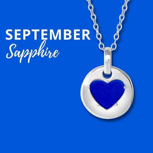 Sapphire is September's birthstone and the gem for the 5th & 45th wedding anniversaries. This charm necklace is the perfect gift for yourself, Mother's Day, Valentine's Day, graduation, Christmas and birthdays. A personalized gift for every mom, grandma, bride, bridesmaid, daughter, wife, mother-in-law & loved one.