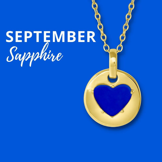 Sapphire is September's birthstone and the gem for the 5th & 45th wedding anniversaries. This charm necklace is the perfect gift for yourself, Mother's Day, Valentine's Day, graduation, Christmas and birthdays. A personalized gift for every mom, grandma, bride, bridesmaid, daughter, wife, mother-in-law & loved one.