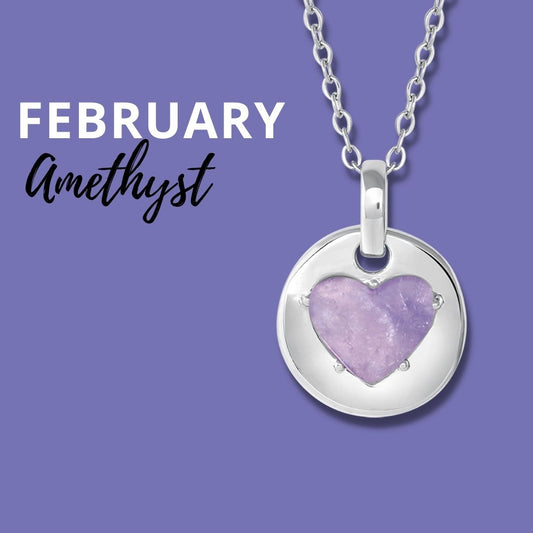 Amethyst is February's birthstone and the gem for the 6th wedding anniversary. This unique charm necklace is the perfect gift for yourself, Mother's Day, Valentine's Day, graduation, Christmas and birthdays. A personalized gift idea for every mom, grandma, bride, bridesmaid, daughter, wife, mother-in-law & loved one. 