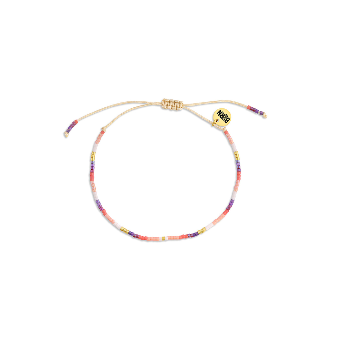 Beaded bracelet, adjustable bracelet made with colored beads, friendship bracelet, Surf Jewelry made by Born to Rock Jewelry, Family owned sports inspired and lifestyle jewelry brand based in San Diego, California