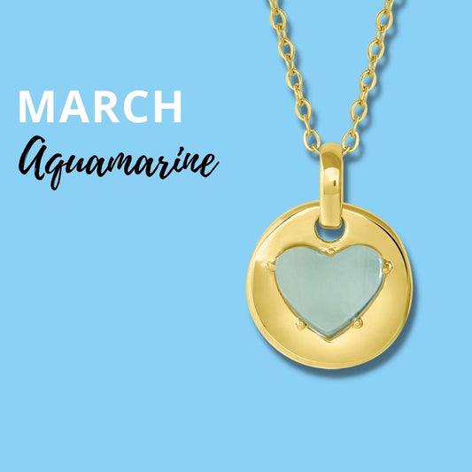 Aquamarine is March's birthstone and the gem for the 19th wedding anniversary. This unique charm necklace is the perfect gift for yourself, Mother's Day, Valentine's Day, graduation, Christmas and birthdays. A personalized gift idea for every mom, grandma, bride, bridesmaid, daughter, wife, mother-in-law & loved one.