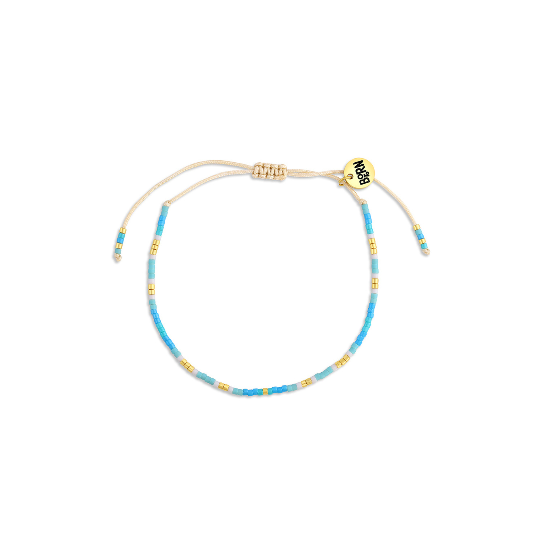 Beaded bracelet, adjustable bracelet made with colored beads, friendship bracelet, Surf Jewelry made by Born to Rock Jewelry, Family owned sports inspired and lifestyle jewelry brand based in San Diego, California