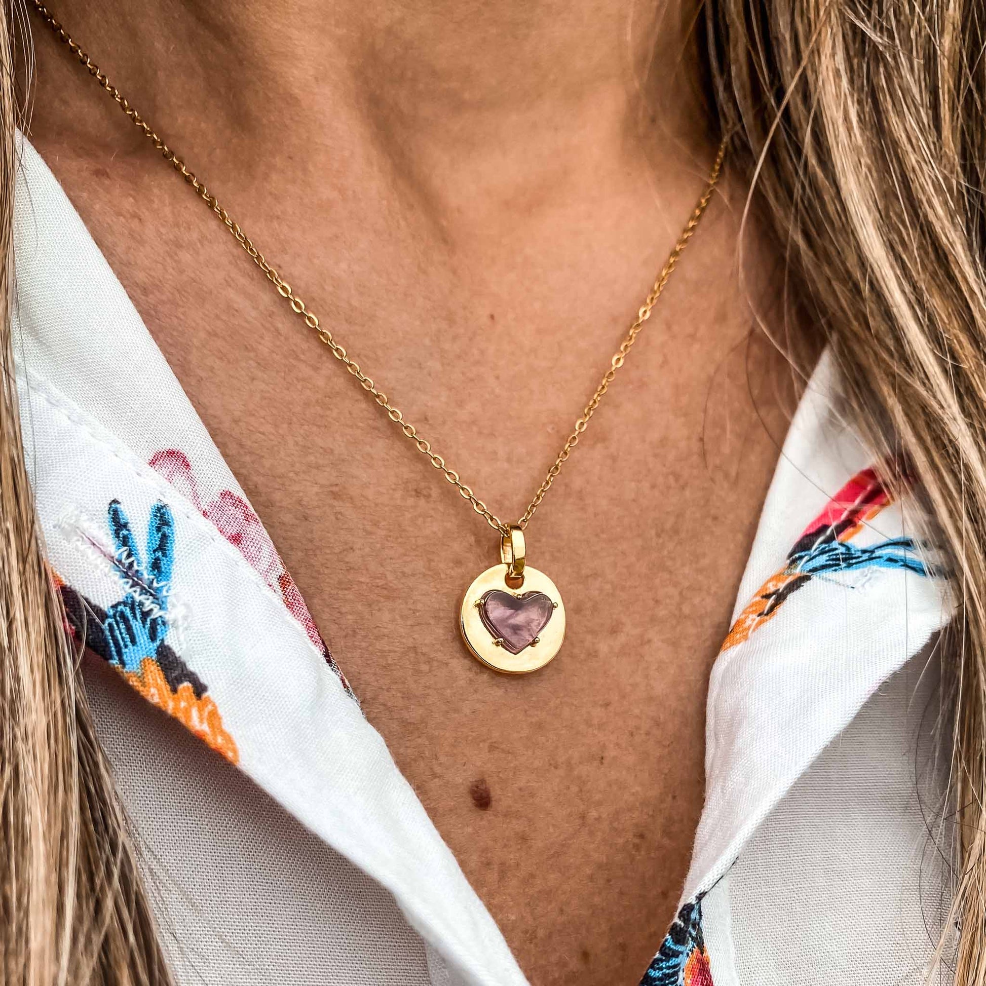Amethyst is February's birthstone and the gem for the 6th wedding anniversary. This unique charm necklace is the perfect gift for yourself, Mother's Day, Valentine's Day, graduation, Christmas and birthdays. A personalized gift idea for every mom, grandma, bride, bridesmaid, daughter, wife, mother-in-law & loved one.