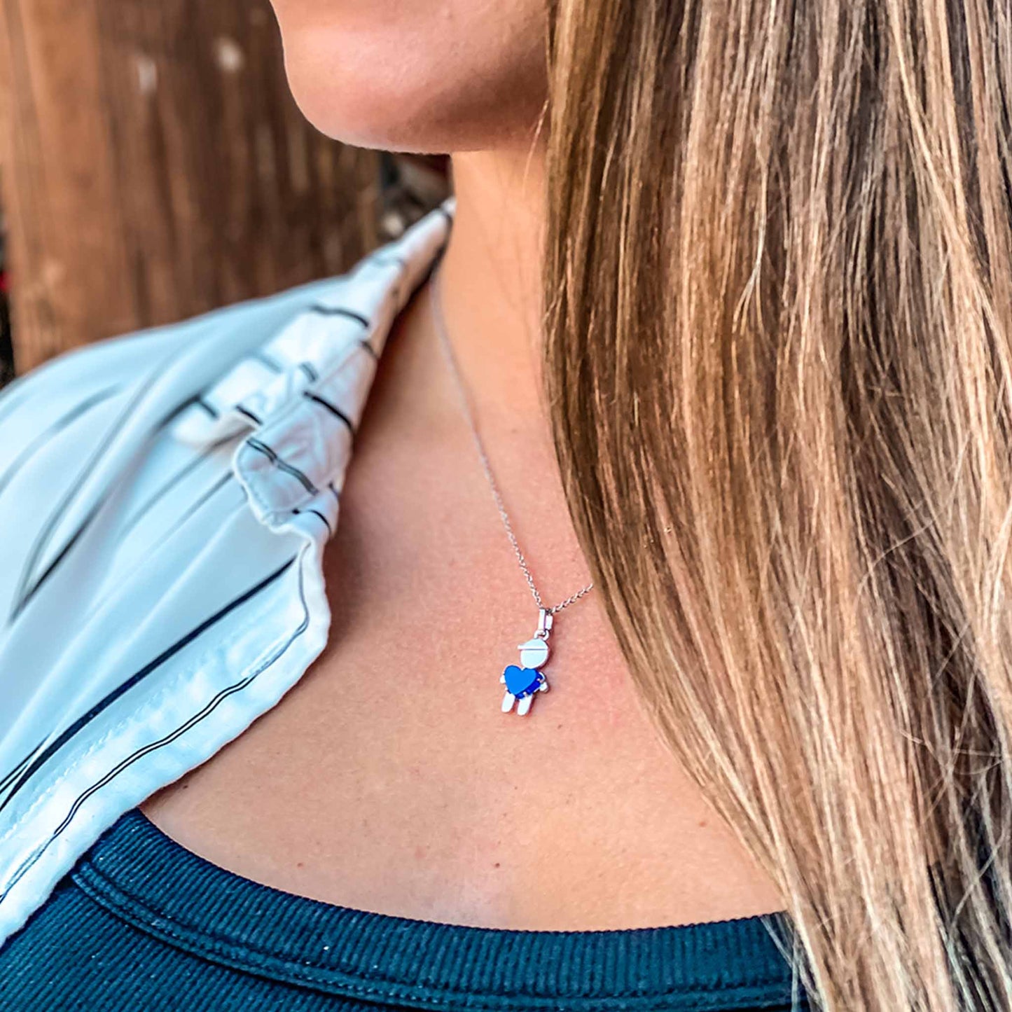 SEPTEMBER Birthstone Boy Necklace in Sapphire
