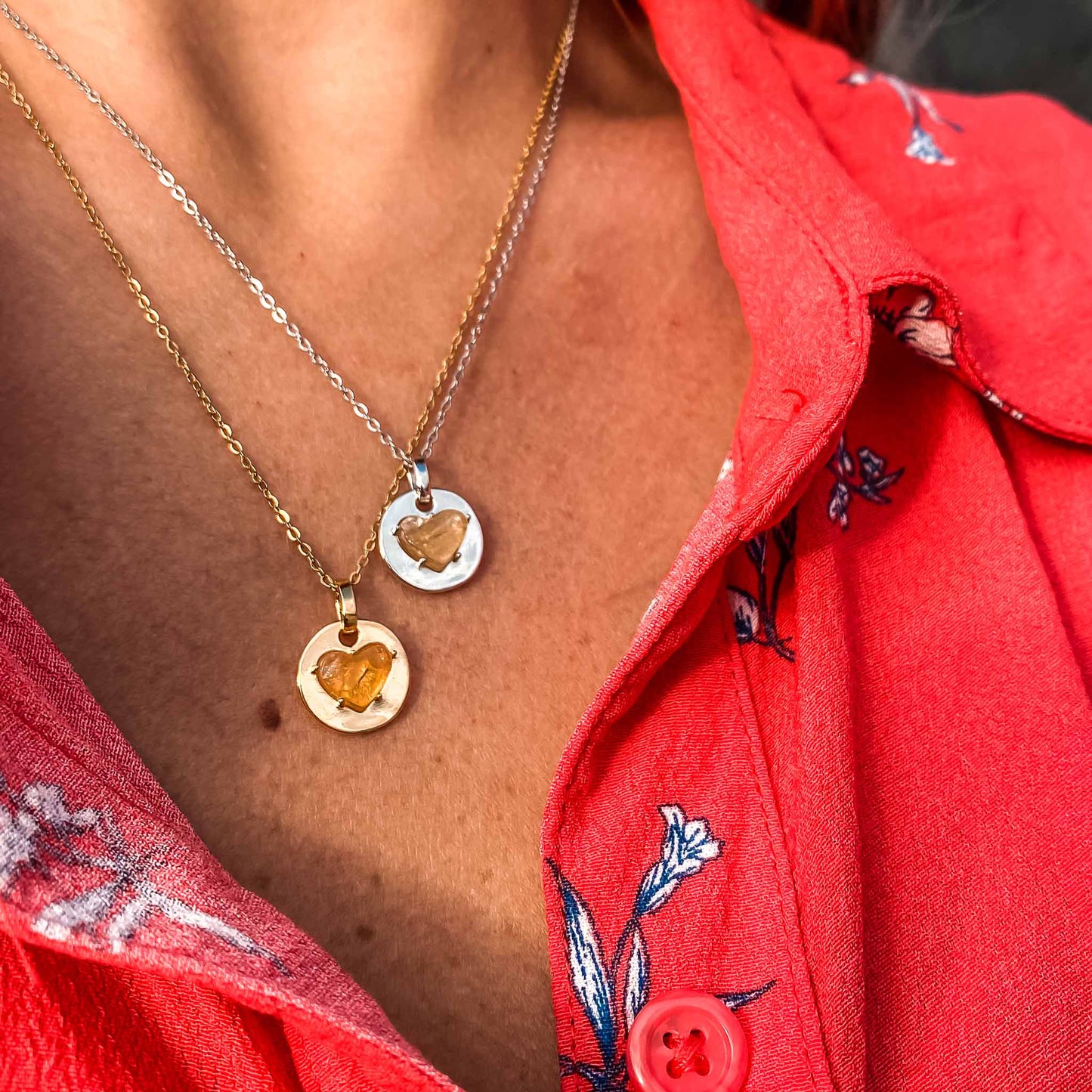 Citrine is November's birthstone and the gem for the 13th wedding anniversary. This unique charm necklace is the perfect gift for yourself, Mother's Day, Valentine's Day, graduation, Christmas and birthdays. A personalized gift idea for every mom, grandma, bride, bridesmaid, daughter, wife, mother-in-law & loved one.