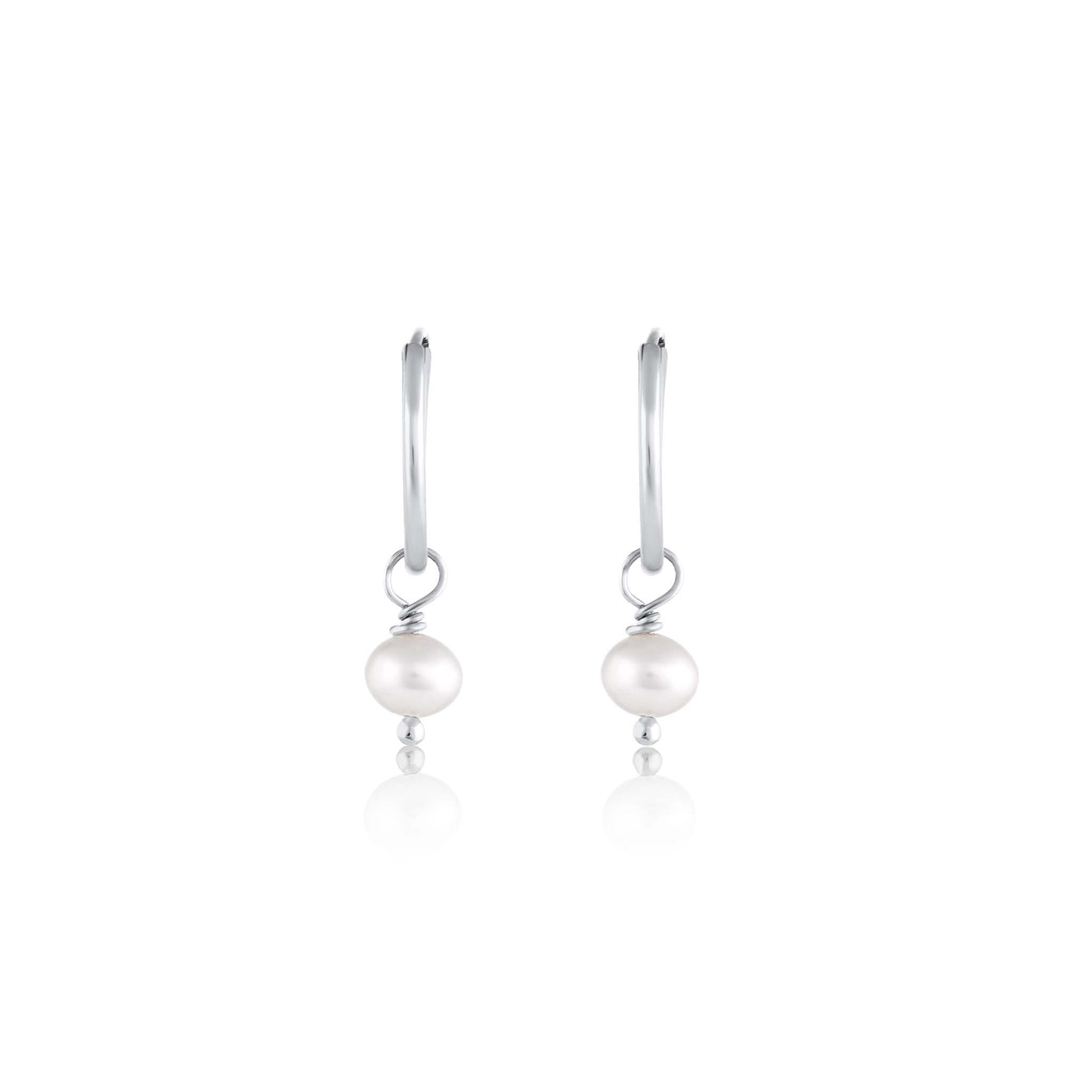 BORN TO ROCK® Jewelry | Sterling Silver Freshwater pearl Charm Hoop Earrings | Discover our beautiful collection of hoop earrings at borntorockjewelry.com. Shop Sterling silver or gold plated hoop earrings, earrings with natural gemstones beads, charm hoops and stud earrings. A personalized gift idea for every mom, grandma, bride, bridesmaid, daughter, wife, mother-in-law & loved one.