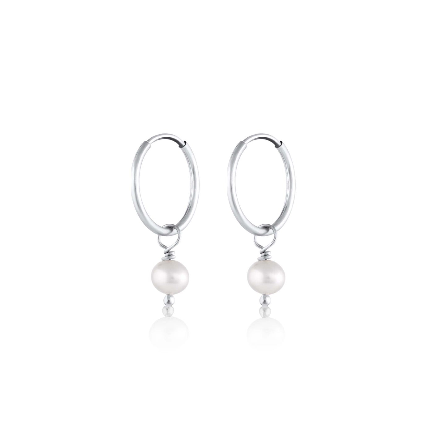 BORN TO ROCK® Jewelry | Sterling Silver Freshwater pearl Charm Hoop Earrings | Discover our beautiful collection of hoop earrings at borntorockjewelry.com. Shop Sterling silver or gold plated hoop earrings, earrings with natural gemstones beads, charm hoops and stud earrings. A personalized gift idea for every mom, grandma, bride, bridesmaid, daughter, wife, mother-in-law & loved one.