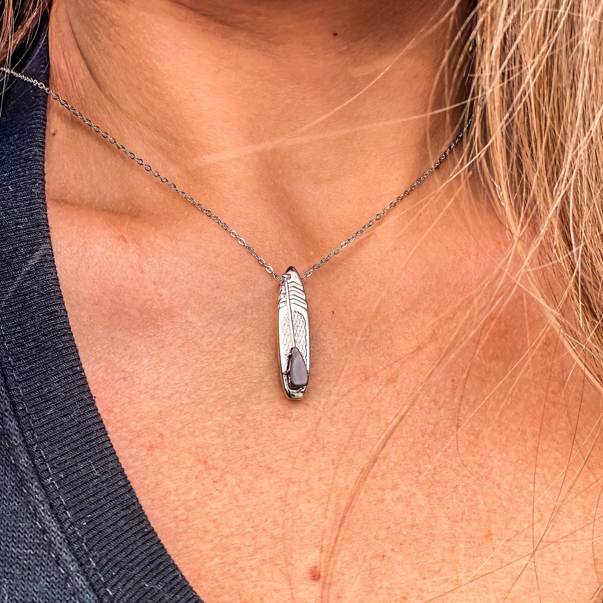 Looking for places to buy or rent a paddle board? This stand up paddle board pendant will be the best and highest performance SUP you'll ever find. Take your paddle board with you, even when you're not surfing, racing or touring. Shop January's birthstone SUP jewelry online or at a surf shop near you.
