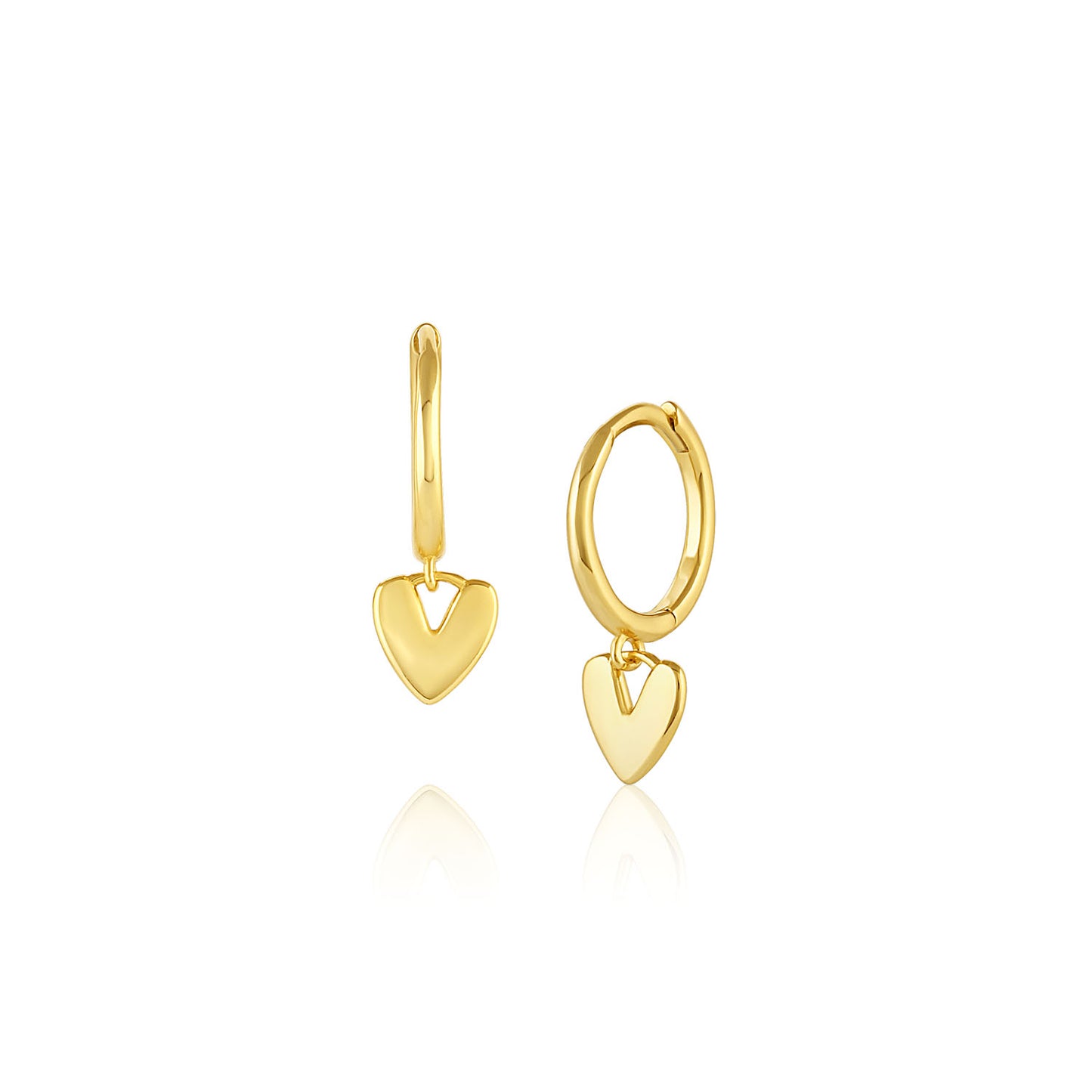 Gold Heart Hoops