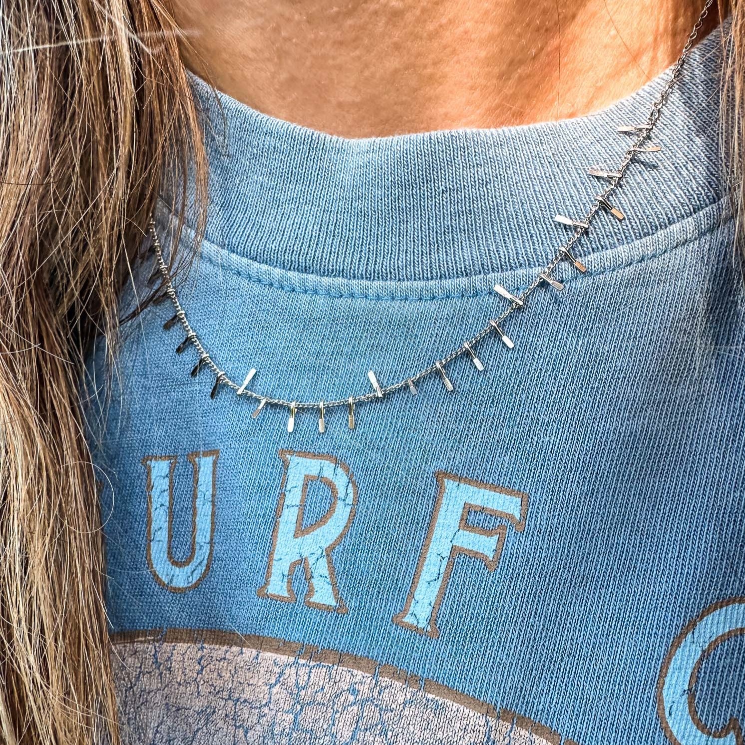 14kt yellow gold filled crystal charms necklace. The perfect gift for mother's day, valentine's day, mom, grandma, wife, daughter, girlfriend. Shop online at borntorockjewelry.com. Family-owned surf jewelry business, based in San Diego, California.