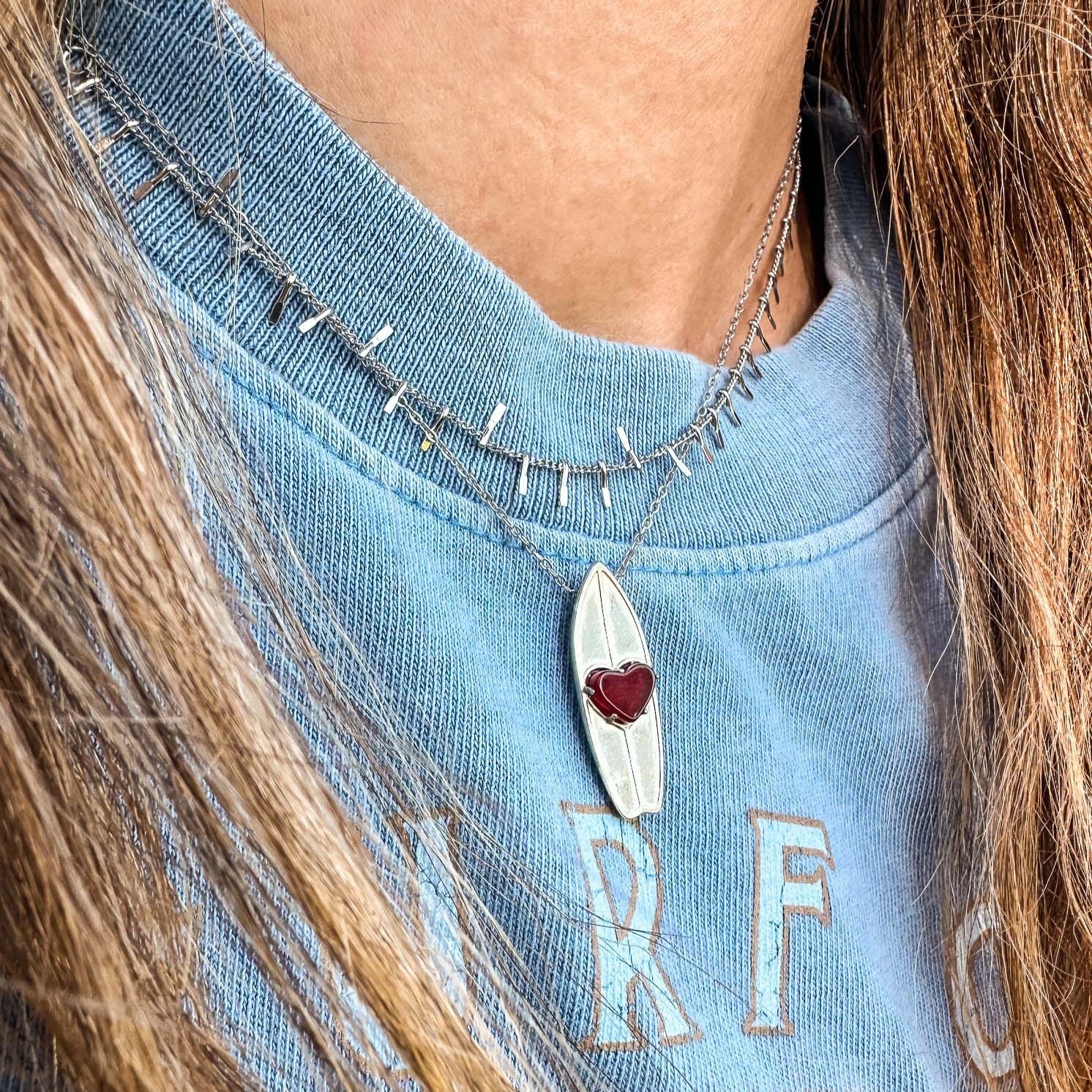 14kt yellow gold filled crystal charms necklace. The perfect gift for mother's day, valentine's day, mom, grandma, wife, daughter, girlfriend. Shop online at borntorockjewelry.com. Family-owned surf jewelry business, based in San Diego, California.