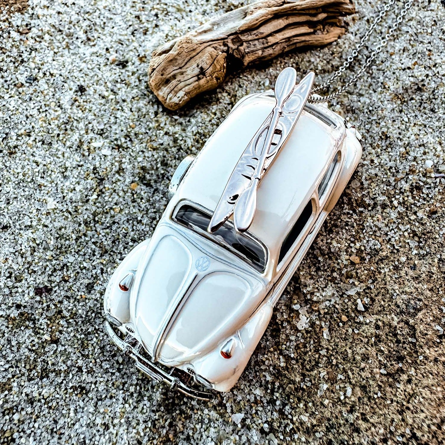 Silver Kayak Pendant Necklace made by Born to Rock Jewelry. Based in San Diego, California. Kayak, kayaking, Beach, Ocean, Sports, Water Sports Accessories, Outdoor Adventure & Surf Shop.