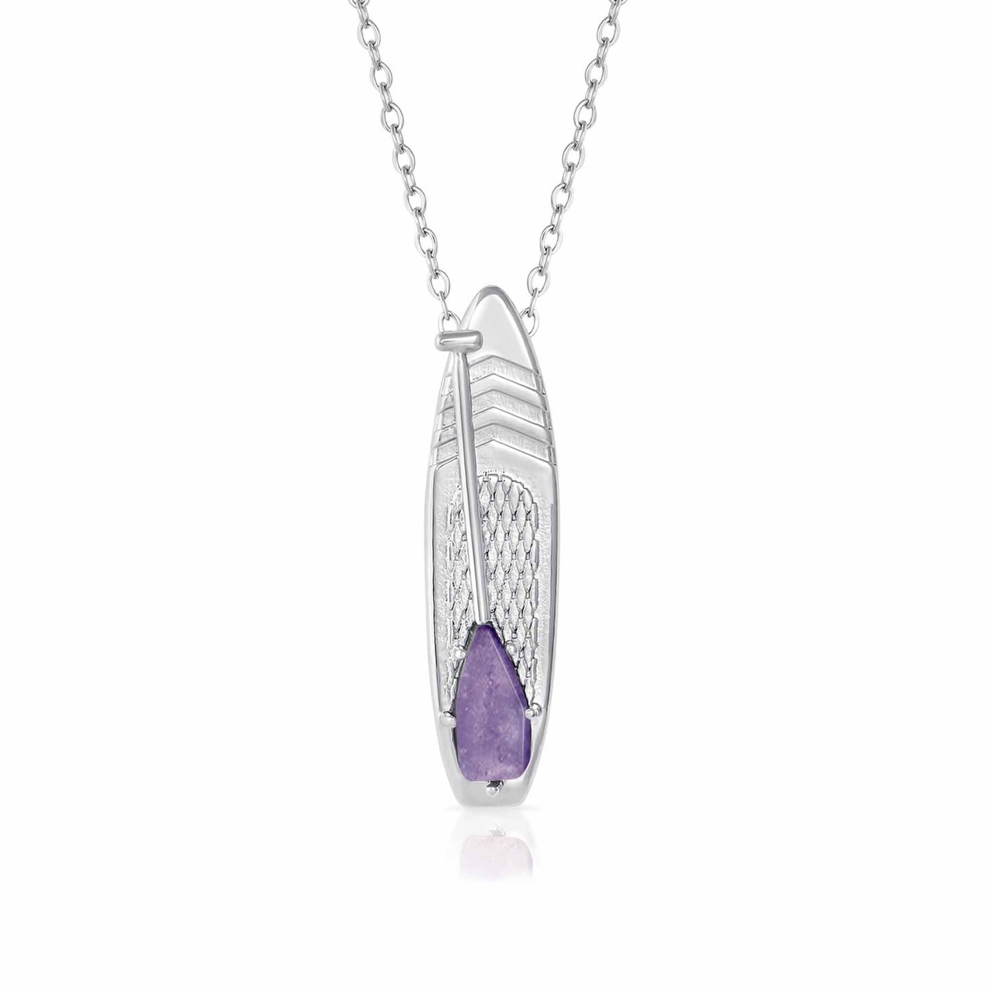 Looking for places to buy or rent a paddle board? This stand up paddle board pendant will be the best and highest performance SUP you'll ever find. Take your paddle board with you, even when you're not surfing, racing or touring. Shop February's birthstone SUP jewelry online or at a surf shop near you.