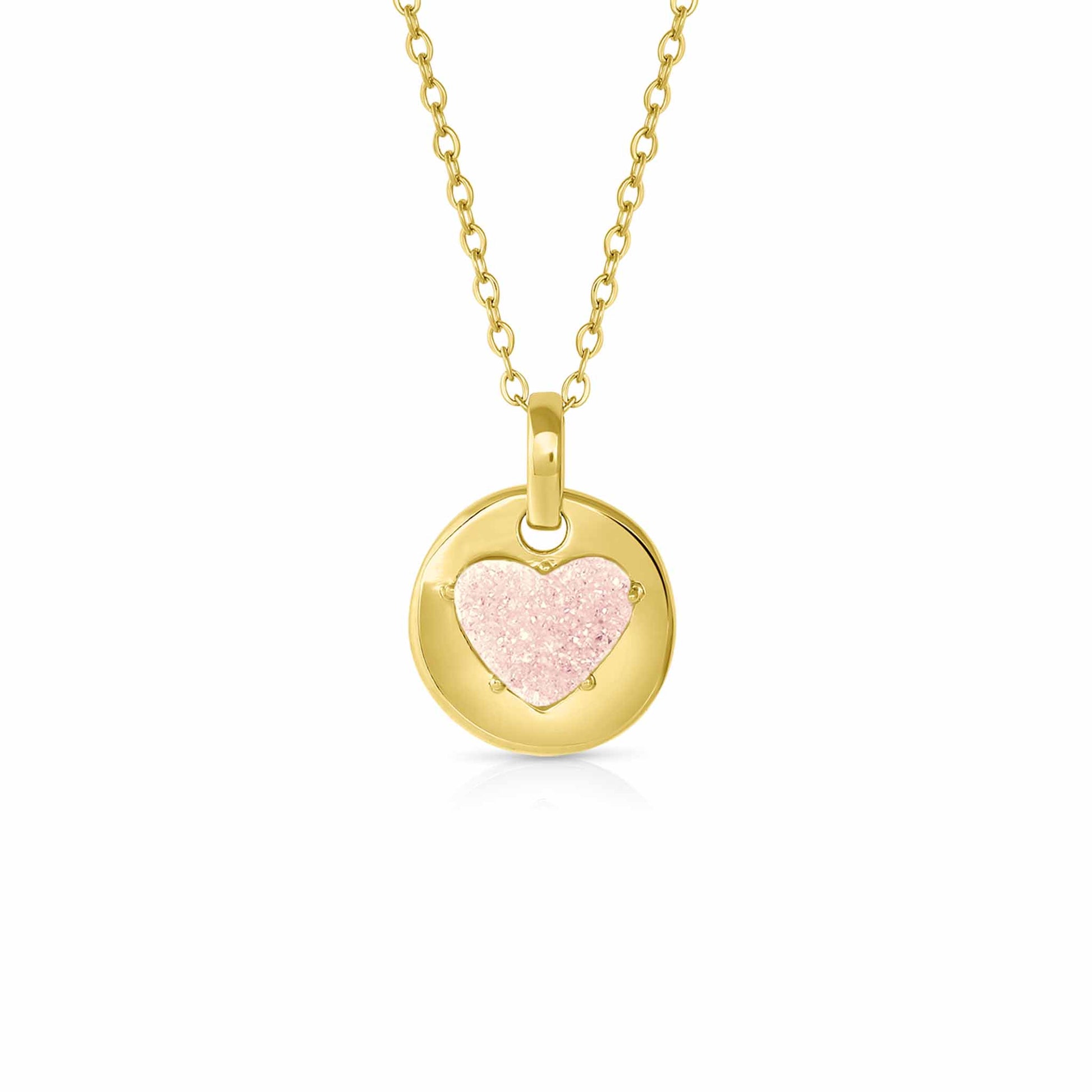 APRIL Birthstone yellow Gold Jane medallion Necklace in  Quartz Crystal-Born to Rock Jewelry - Diamond is April's birthstone and the gem for the 10th & 60th wedding anniversaries. This unique charm makes a great gift for yourself, Mother's Day, Valentine's Day, graduation, Christmas and birthdays. A personalized gift idea for every mom, grandma, bride, bridesmaid, daughter, wife, mother-in-law & loved one.
