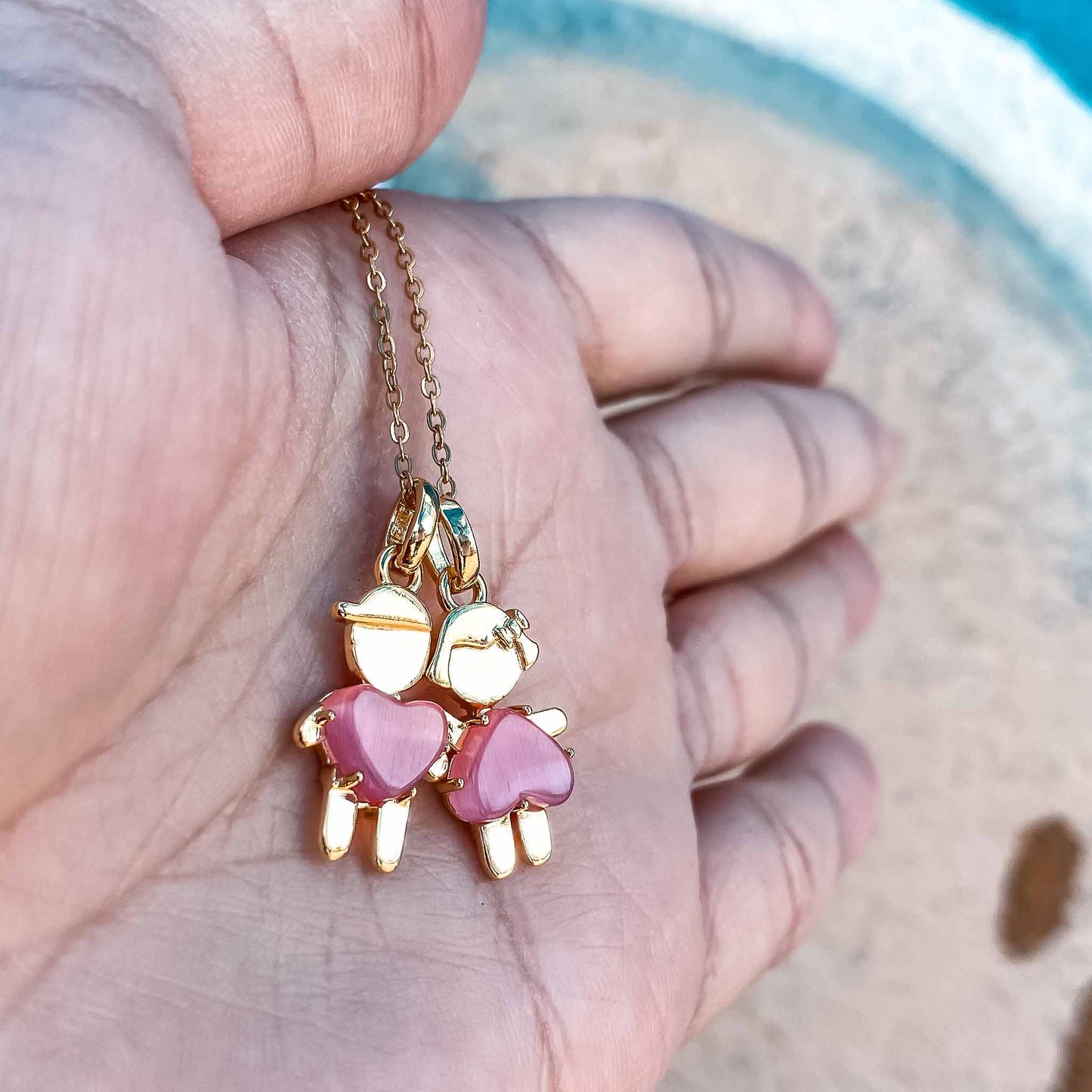 APRIL Birthstone yellow Gold little boy Necklace in Quartz Crystal-Born to Rock Jewelry - One-of-a-kind birthstone jewelry collection. This unique & meaningful birthstone charm necklace is the perfect gift for yourself, Mother's Day, Valentine's Day, baby shower, Christmas & birthdays. A personalized gift idea for every mom, mom-to-be, grandma, bride, bridesmaid, daughter, wife, mother-in-law & loved one.