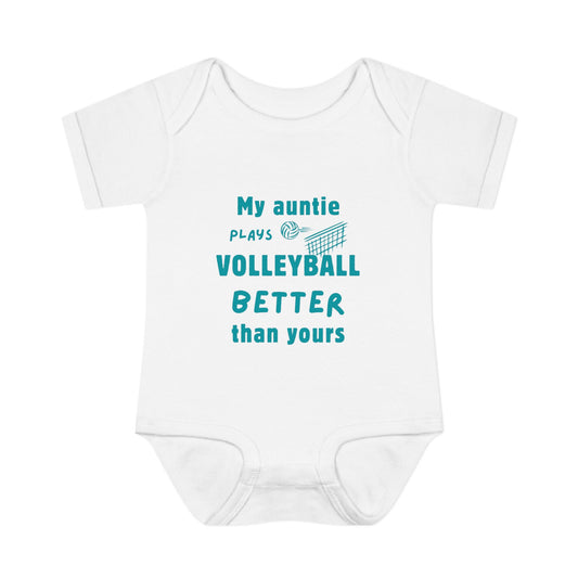 My Auntie Plays Volleyball Better Than Yours – Baby Bodysuit (White)