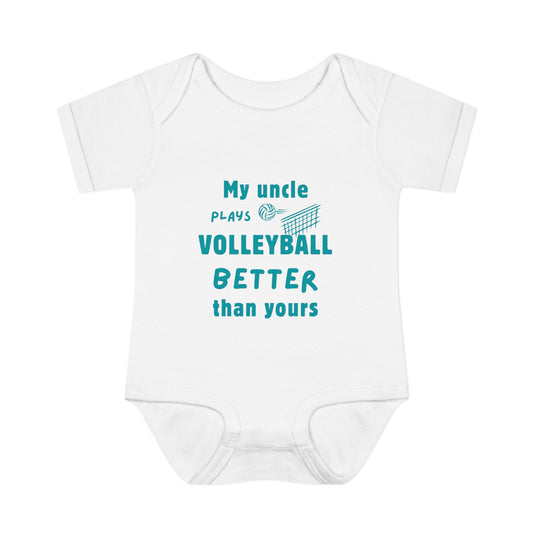 My Uncle Plays Volleyball Better Than Yours – Baby Bodysuit (White)