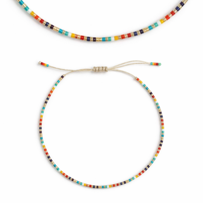 Coral Reef Adjustable Beaded Anklet