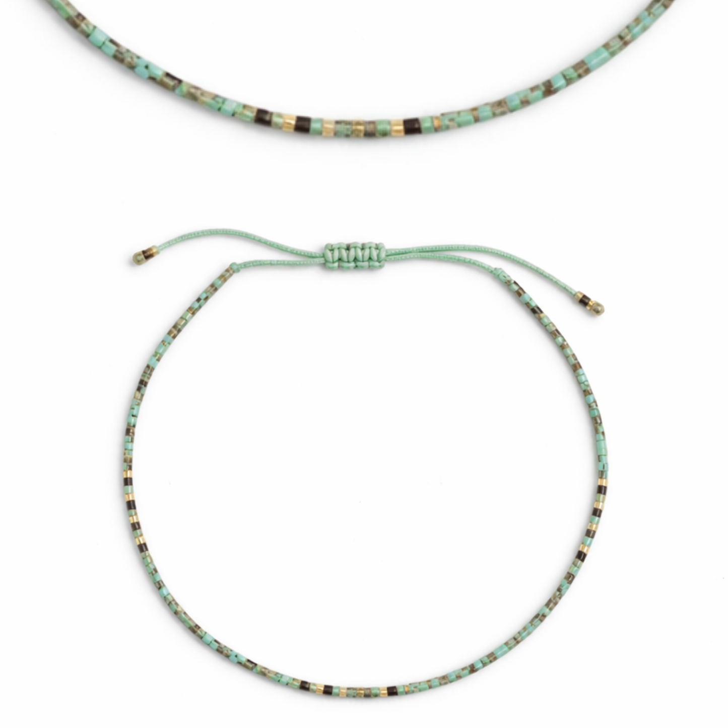 Tidepool Adjustable Beaded Anklet