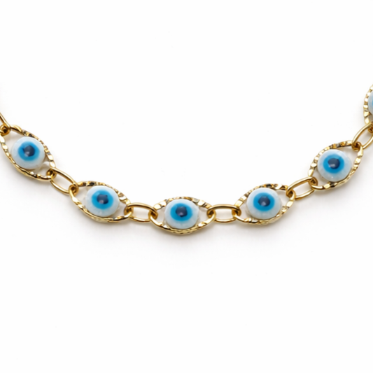 Evil-Eye  Choker Necklace - Yellow