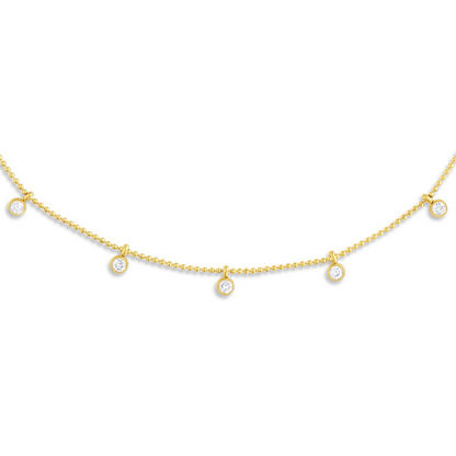 14kt yellow gold filled crystal charms necklace. The perfect gift for mother's day, valentine's day, mom, grandma, wife, daughter, girlfriend. Shop online at borntorockjewelry.com. Family-owned surf jewelry business, based in San Diego, California.