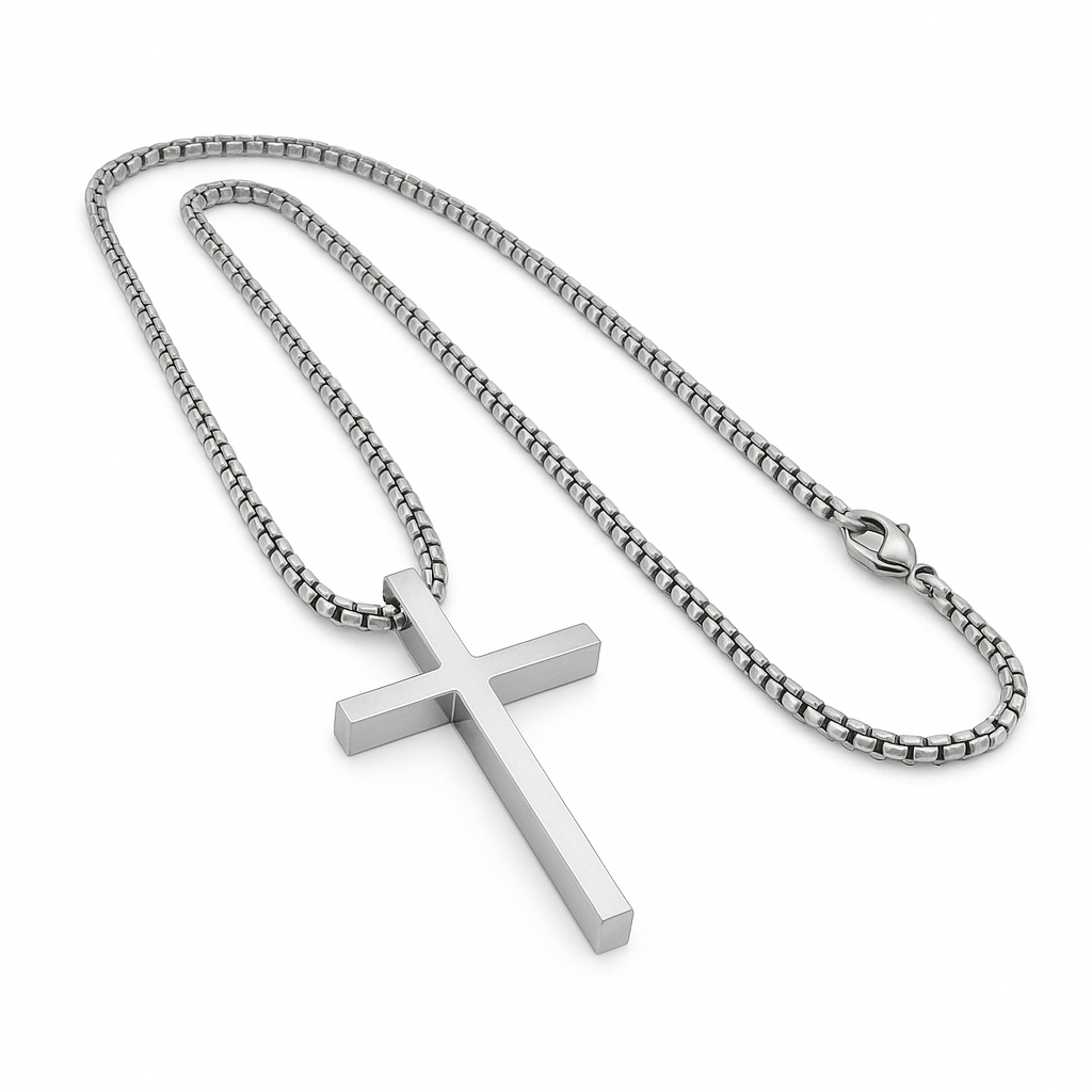 Silver Cross Chain Necklace