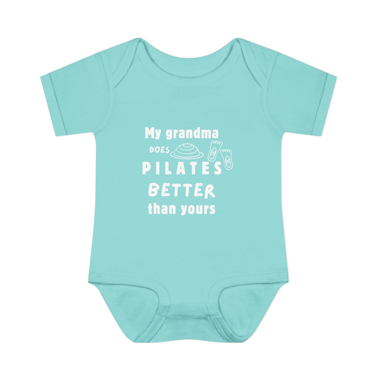 My Grandma Does Pilates Better Than Yours – Baby Bodysuit (Chill Green)